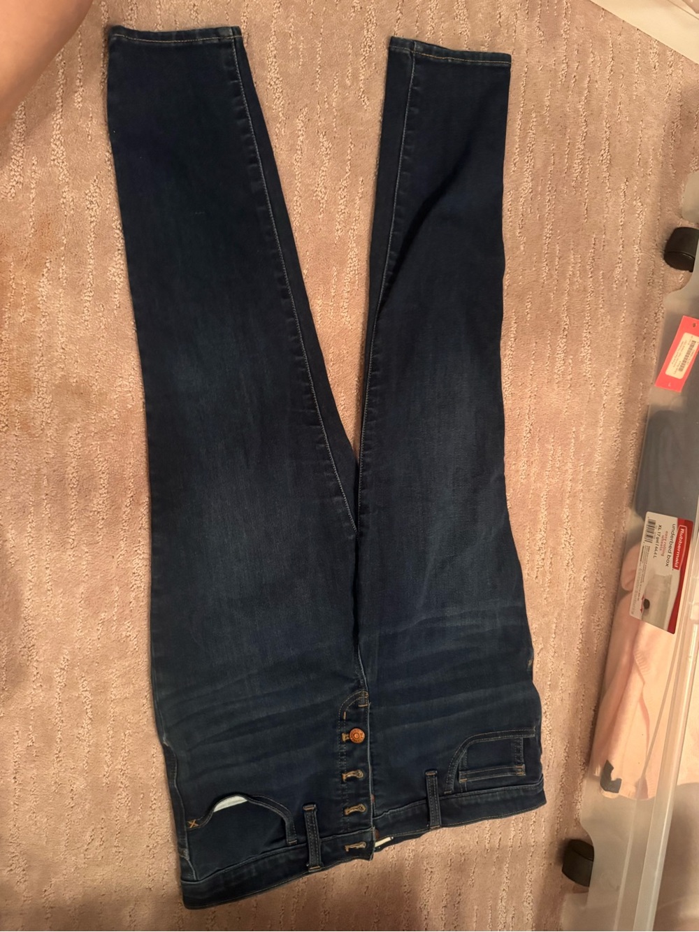 Madewell Dark Blue Skinny High-Rise Button-Fly Jeans